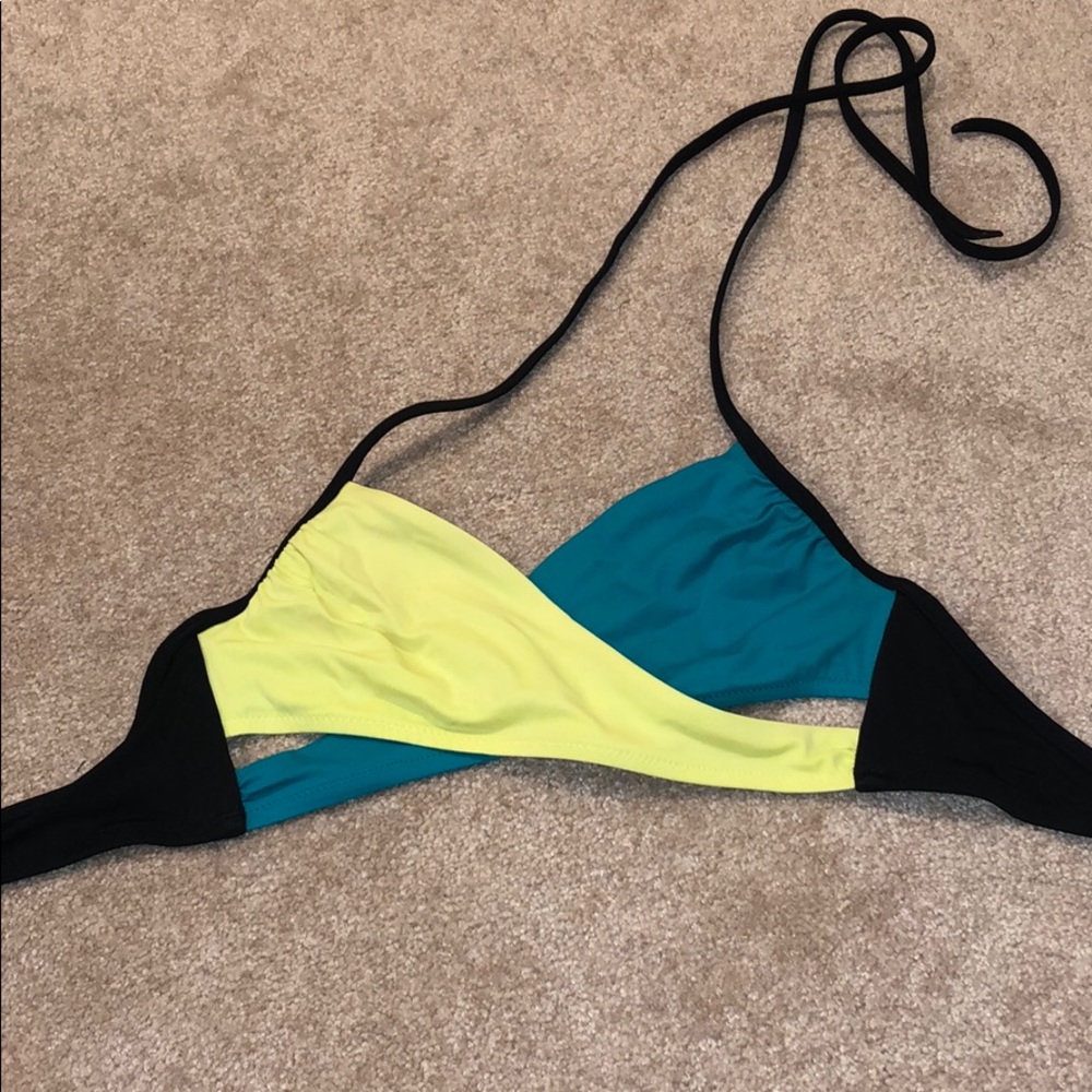 PINK, Neon cross cross bathing suit top